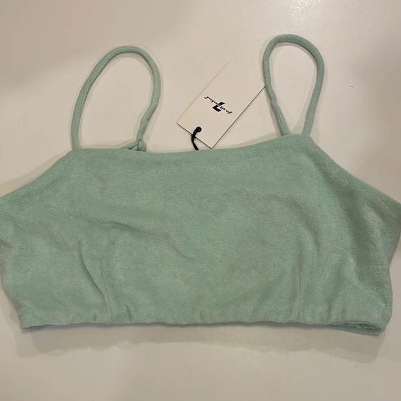 NWT 7 For All Mankind 3-Piece Set Terry Cloth Short Set in size M in mint green - Picture 2 of 8